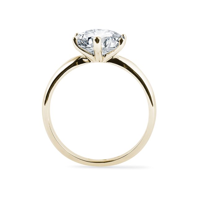 VERLOBUNGSRING AUS GELBGOLD MIT 1 CT DIAMANT - VERLOBUNGSRINGE MIT BRILLANT - 