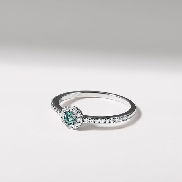 BAGUE DE FIANÇAILLES AVEC DIAMANT BLEU - BAGUES DE FIANÇAILLES AVEC DIAMANTS DE COULEUR - 