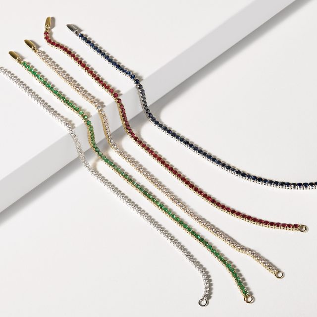 SAPHIR-TENNISARMBAND AUS WEISSGOLD MIT SAPHIREN - TENNISARMBÄNDER - 