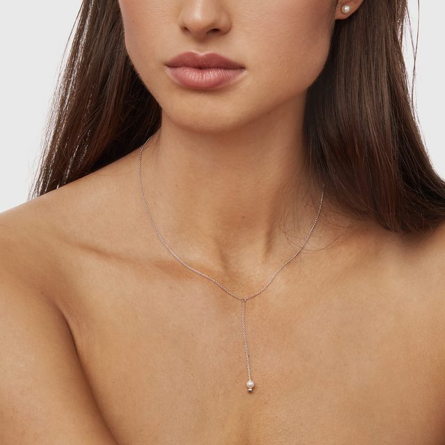 ORIGINELLE GOLDENE HALSKETTE MIT PERLE - PERLEN ANHÄNGER - 