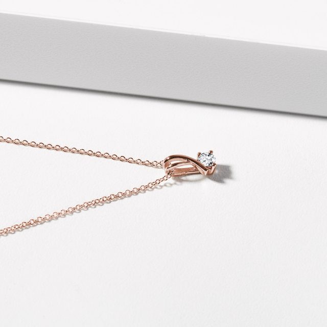 HALSKETTE BAND MIT BRILLANT IN ROSÉGOLD - KETTEN MIT DIAMANTEN - 