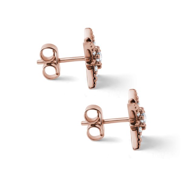 DIAMANTOHRRINGE IN POLARSTERNFORM AUS ROSÉGOLD - OHRRINGE DIAMANT - 