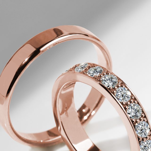 LUXURIÖSER RING AUS ROSÉGOLD MIT DIAMANT - TRAURINGE FÜR DAMEN - 