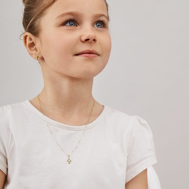 DIAMOND CHILDREN'S NECKLACE IN YELLOW GOLD - CHILDREN'S NECKLACES - 