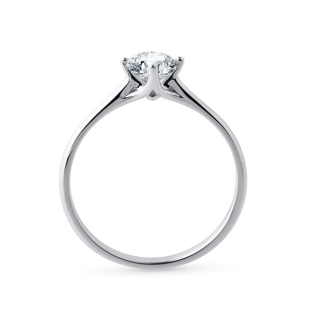HALF CARAT DIAMOND RING IN WHITE GOLD - BRILLIANT CUT DIAMOND ENGAGEMENT RINGS - 