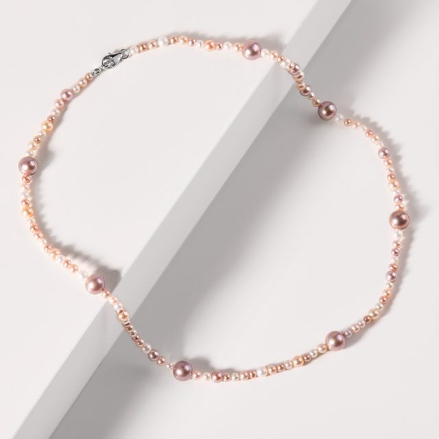 COLLIER DE PERLES D'EAU DOUCE MULTICOLORES - COLLIERS DE PERLES - 