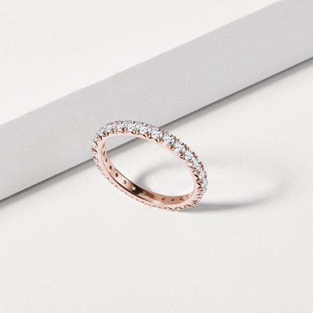 LUXURY ETERNITY WEDDING RING IN ROSE GOLD - WOMEN'S WEDDING RINGS - 