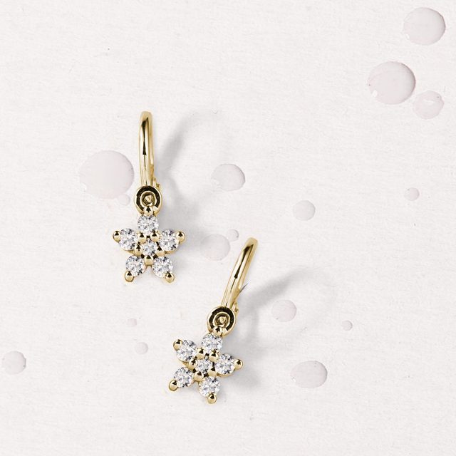 CHILDREN'S ZIRCONIA STAR EARRINGS IN GOLD - CHILDREN'S EARRINGS - 