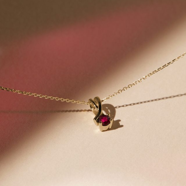 GOLDBAND-HALSKETTE MIT GRANAT - KETTEN MIT GRANAT - 