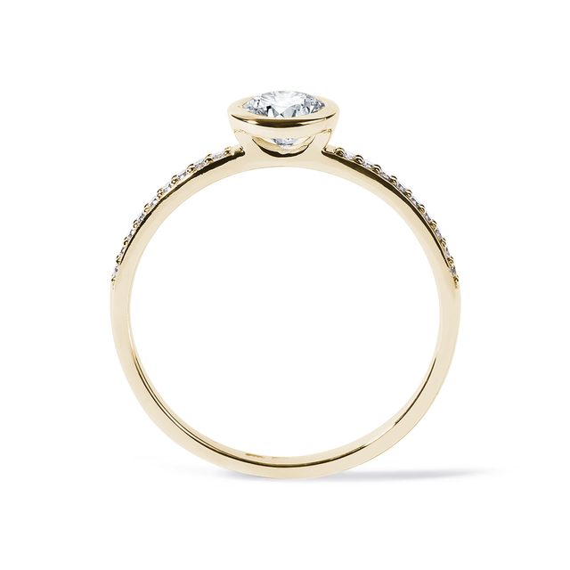 DIAMANT-VERLOBUNGSRING IN GELBGOLD - VERLOBUNGSRINGE DIAMANTEN - 