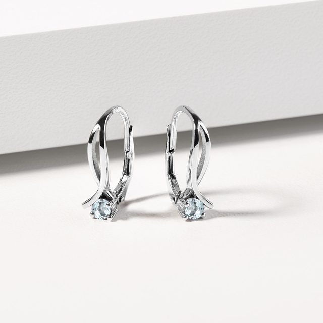OHRRINGE MIT AQUAMARINEN IN WEISSGOLD - OHRRINGE AQUAMARIN - 
