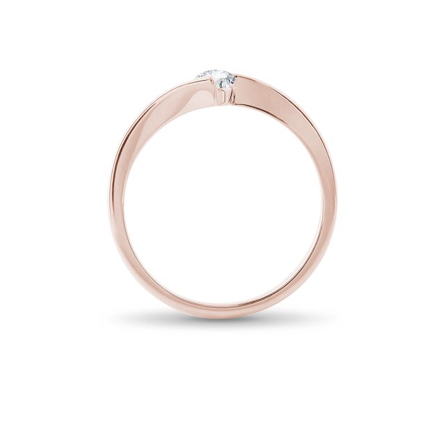 ZÁSNUBNÝ PRSTEŇ Z RUŽOVÉHO ZLATA S DIAMANTOM - ZÁSNUBNÉ PRSTENE S BRILIANTOM - 
