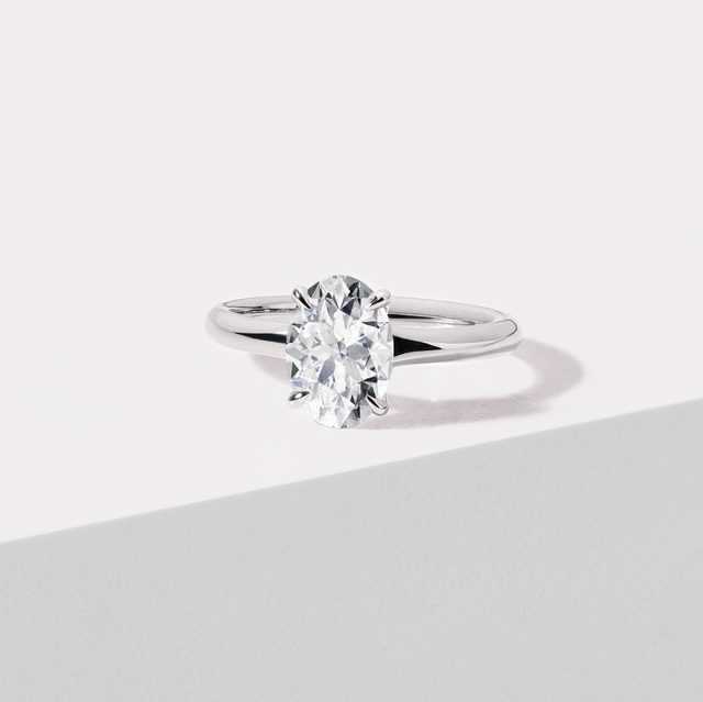 WHITE GOLD 1.5 CARAT OVAL DIAMOND RING - RINGS WITH LAB-GROWN DIAMONDS - 