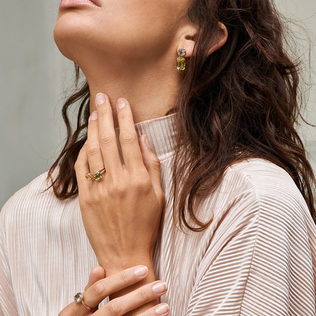 STATEMENT AMETHYST OHRRINGE MIT ZITRONENQUARZ - OHRRINGE AMETHYST - 