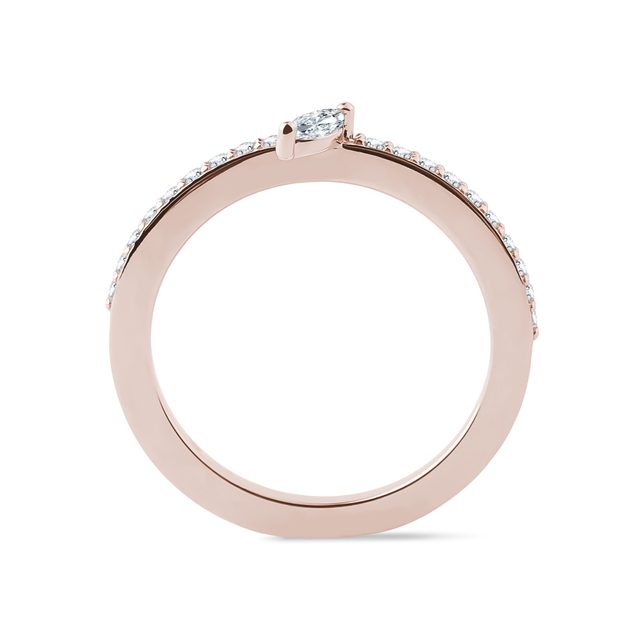 MARQUISE DIAMOND ENGAGEMENT RING IN ROSE GOLD - DIAMOND ENGAGEMENT RINGS - 