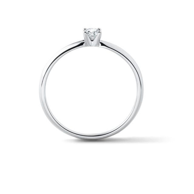 WEISSGOLDRING MIT DIAMANT - VERLOBUNGSRINGE MIT BRILLANT - 