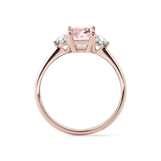 RING MIT MORGANIT UND DIAMANTEN IM BRILLANTSCHLIFF IN ROSÉGOLD - RINGE MORGANIT - 