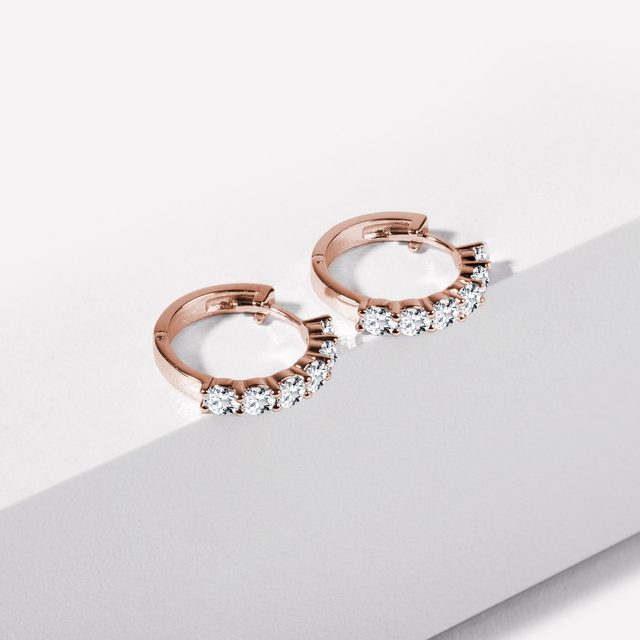 LUXURIÖSE OHRRINGE MIT DIAMANTEN IN ROSÉGOLD - OHRRINGE DIAMANT - 