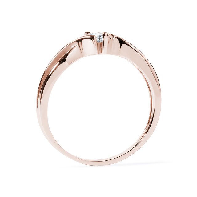 RING IN ROSE GOLD DECORATED WITH A BRILLIANT - BRILLIANT CUT DIAMOND ENGAGEMENT RINGS - 