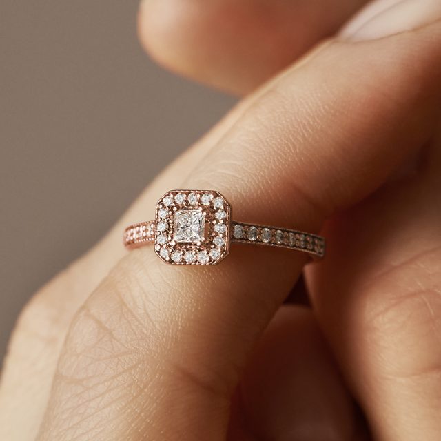 DIAMANTVERLOBUNGSRING IN ROSÉGOLD - VERLOBUNGSRINGE DIAMANTEN - 