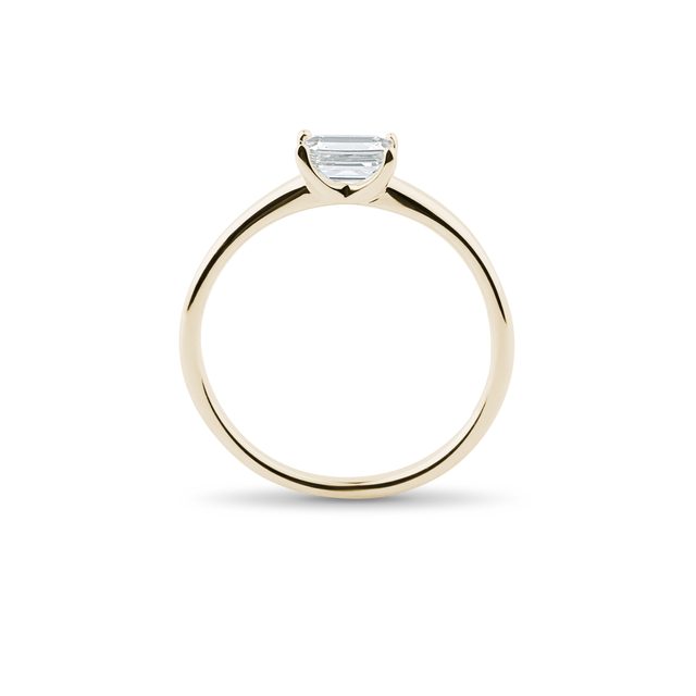 BAGUE EN OR JAUNE ET DIAMANT DE SYNTHÈSE SOLITAIRE - BAGUES AVEC DIAMANTS DE SYNTHÈSE - 