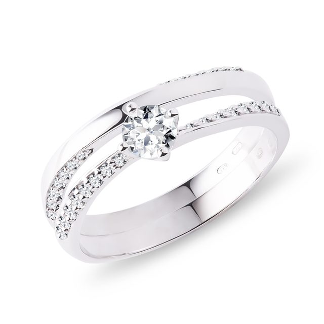 VERLOBUNGSRINGE SET IN WEISSGOLD - TRAURING- UND VERLOBUNGSSETS - 