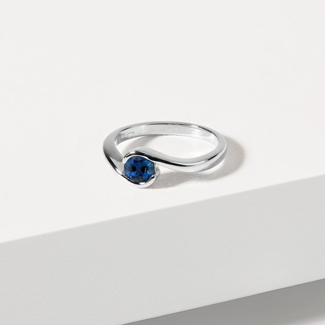 SAPHIR VERLOBUNGSRING IN WEISSGOLD - SAPHIRVERLOBUNGSRINGE - 