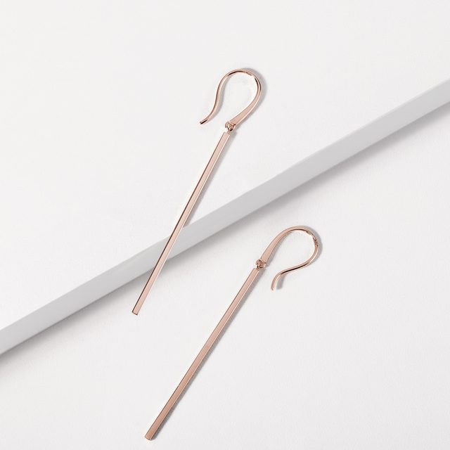 GERADE OHRRINGE AUS ROSEGOLD - OHRRINGE ROSÉGOLD - 