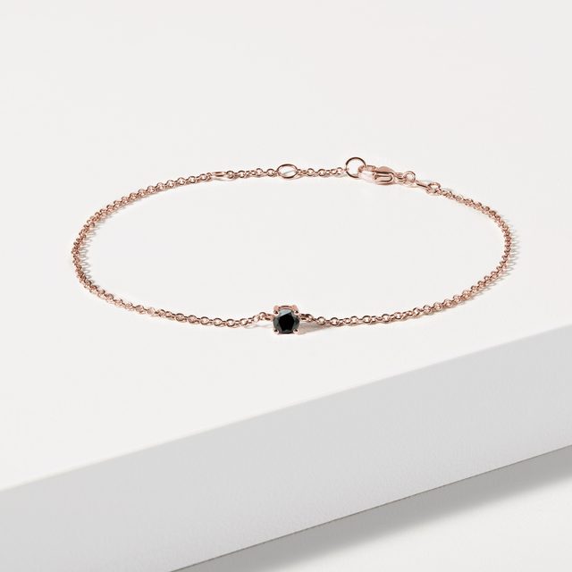ARMBAND AUS ROSÉGOLD MIT SCHWARZEM DIAMANTEN - ARMBÄNDER MIT DIAMANTEN - 
