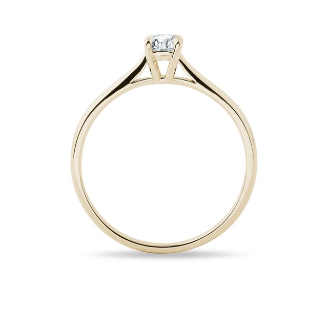 FEINER DIAMANTRING IN GELBGOLD - VERLOBUNGSRINGE MIT BRILLANT - 