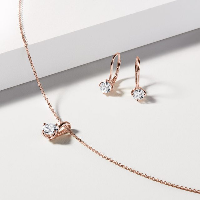 LAB GROWN DIAMOND JEWELRY SET IN ROSE GOLD - DIAMOND SETS - 