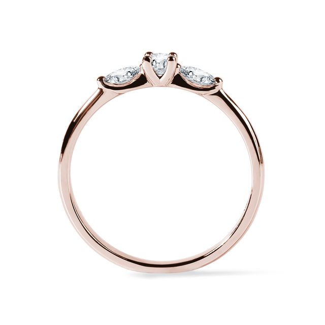 BAGUE DE FIANÇAILLES FLORALE EN OR ROSE AVEC DIAMANTS - BAGUES DE FIANÇAILLES EN DIAMANT - 