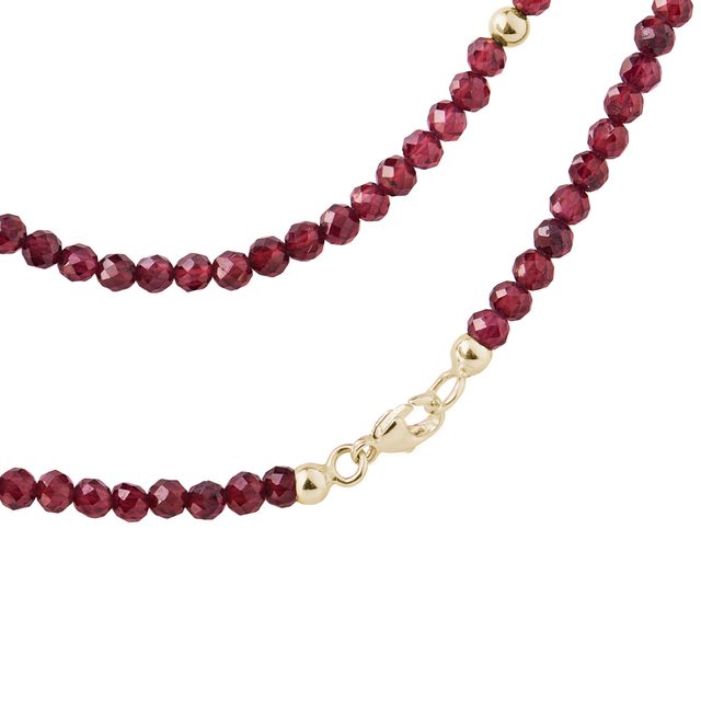 GARNET NECKLACE IN YELLOW GOLD - MINERAL NECKLACES - 