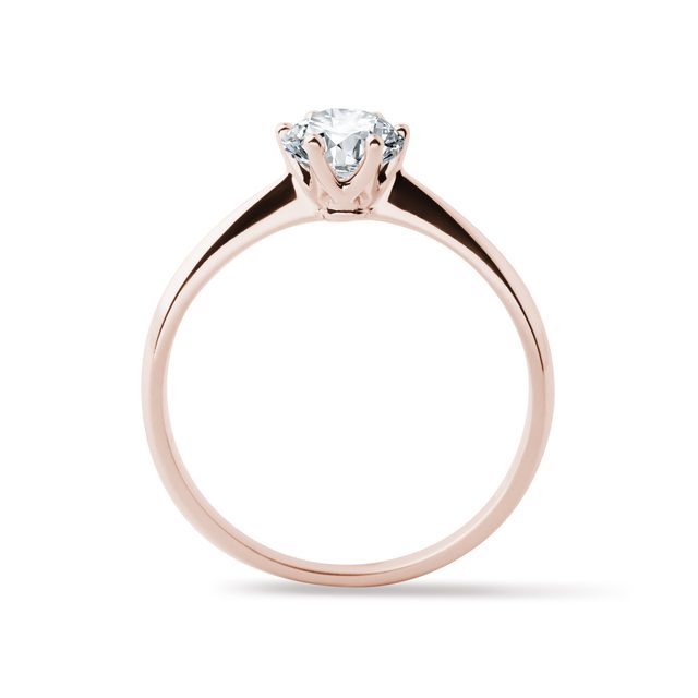 KLASSISCHER RING AUS ROSÉGOLD MIT 0,5 CT DIAMANTEN - VERLOBUNGSRINGE MIT BRILLANT - 