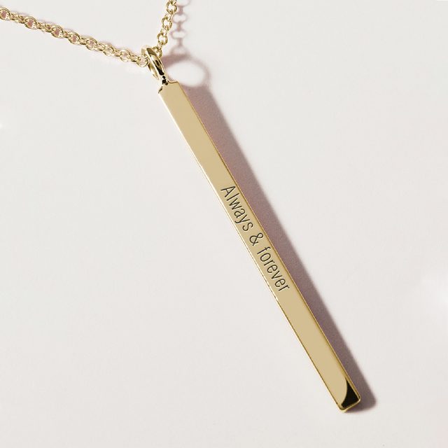 COLLIER BARRETTE LISSE EN OR - COLLIERS EN OR JAUNE - 