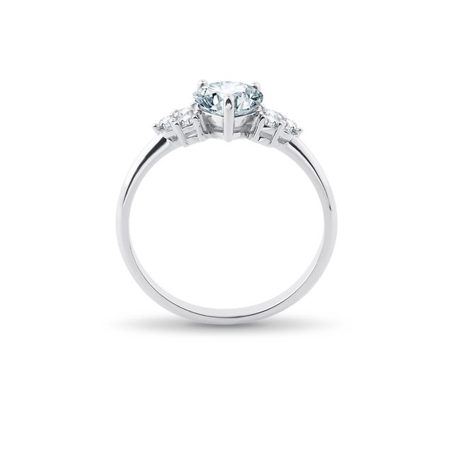 HEART SHAPED AQUAMARINE IN RING IN WHITE GOLD - AQUAMARINE RINGS - 