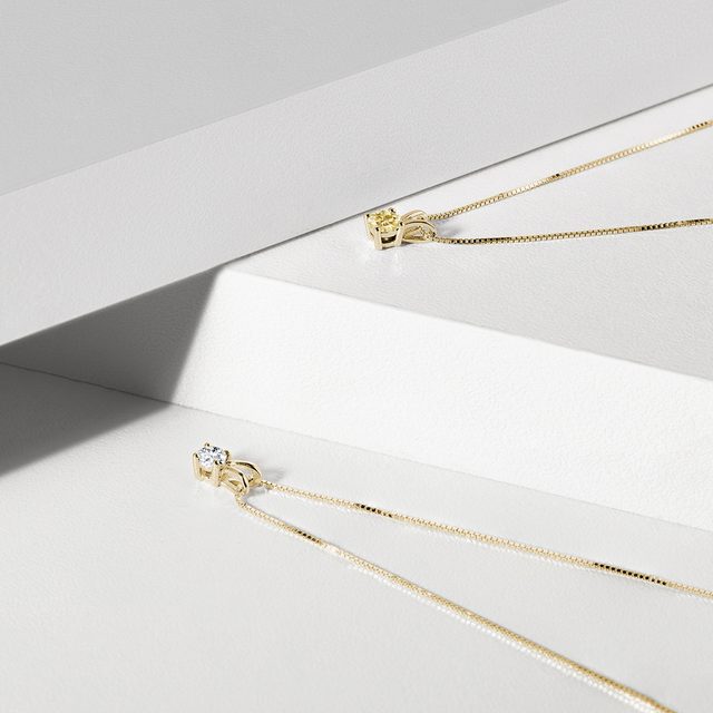 YELLOW DIAMOND PENDANT IN YELLOW GOLD - PENDANTS - 