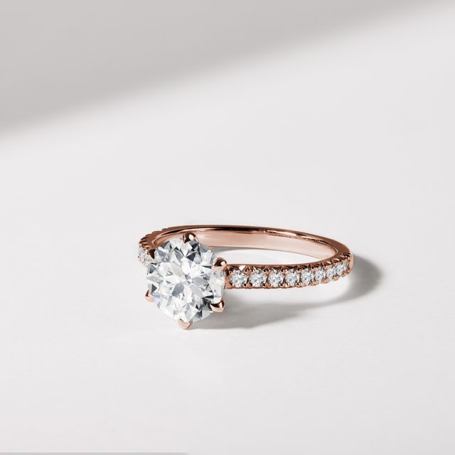 LUX DIAMOND ENGAGEMENT RING IN ROSE GOLD - RINGS WITH LAB-GROWN DIAMONDS - 