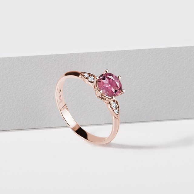 TURMALIN RING MIT DIAMANTEN - RINGE TURMALIN - 