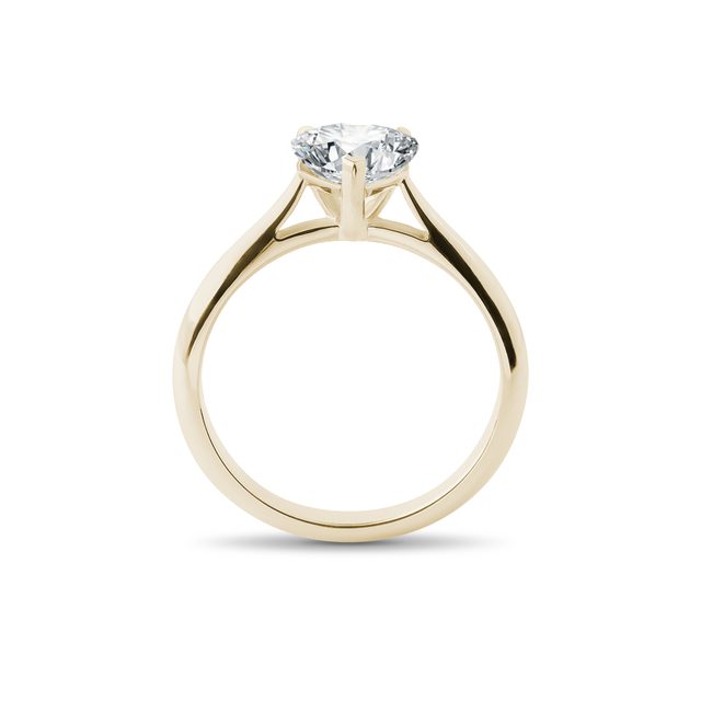 PIERŚCIONEK Z 1,0 KT DIAMENTEM LABORATORYJNYM W KSZTAŁCIE SERCA W ŻÓŁTYM ZŁOCIE - PIERŚCIONKI Z LAB GROWN DIAMENTAMI - 