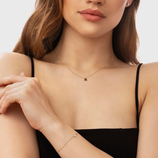 MINIMALIST HEART PENDANT IN YELLOW GOLD - YELLOW GOLD NECKLACES - 