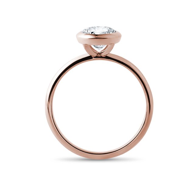 STRIKING ROSE GOLD OVAL DIAMOND RING - RINGS WITH LAB-GROWN DIAMONDS - 