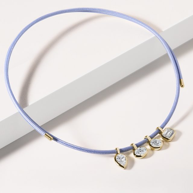 ANHÄNGER MIT OVALEM LABOR-DIAMANT IN GELBGOLD - MAGNETISCHE HALSKETTEN - 