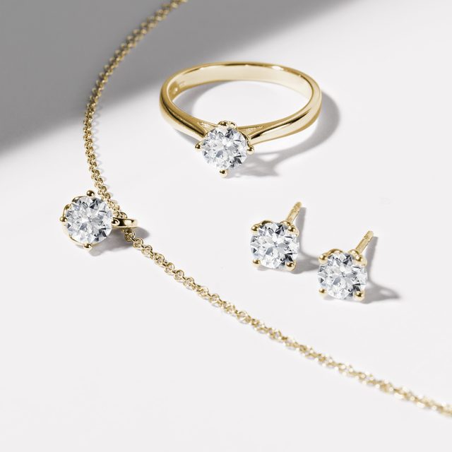 HALF CARAT LAB GROWN DIAMOND GOLD NECKLACE - DIAMOND NECKLACES - 