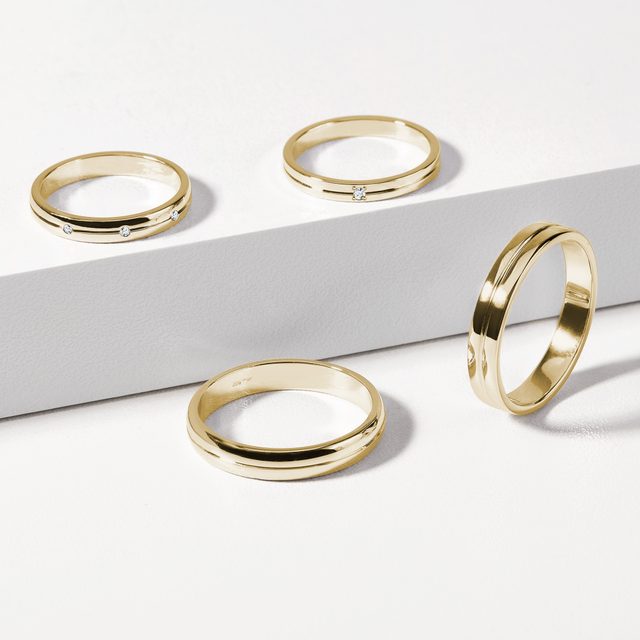 MEN'S ELEGANT YELLOW GOLD WEDDING RING - RINGS FOR HIM - 