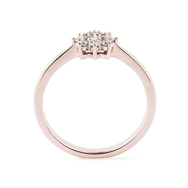 RING MIT CHAMPAGNERFARBENER DIAMANTBLUME IN ROSÉGOLD - RINGE DIAMANT - 