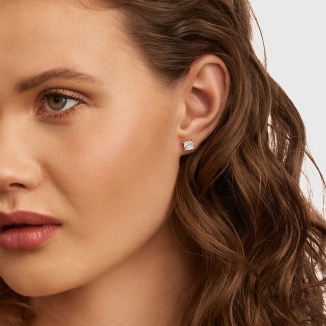 ROSE GOLD NECKLACE AND EARRING SET WITH LAB GROWN DIAMONDS - DIAMOND SETS - 