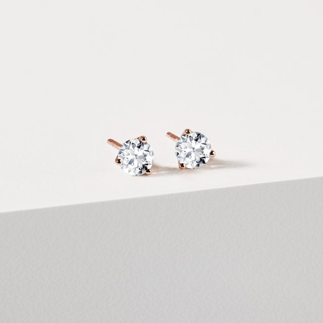LAB-GROWN DIAMOND STUD EARRINGS IN ROSE GOLD - DIAMOND STUD EARRINGS - 