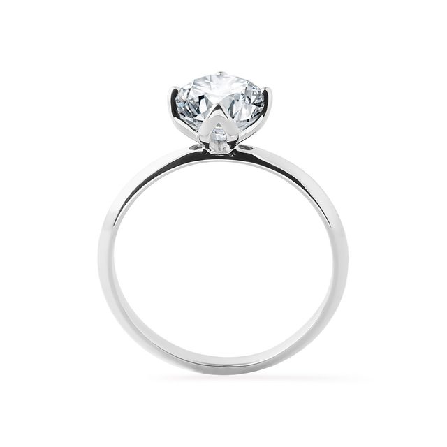 BAGUE EN OR BLANC AVEC DIAMANT DE SYNTHÈSE 1 CARAT - BAGUES AVEC DIAMANTS DE SYNTHÈSE - 