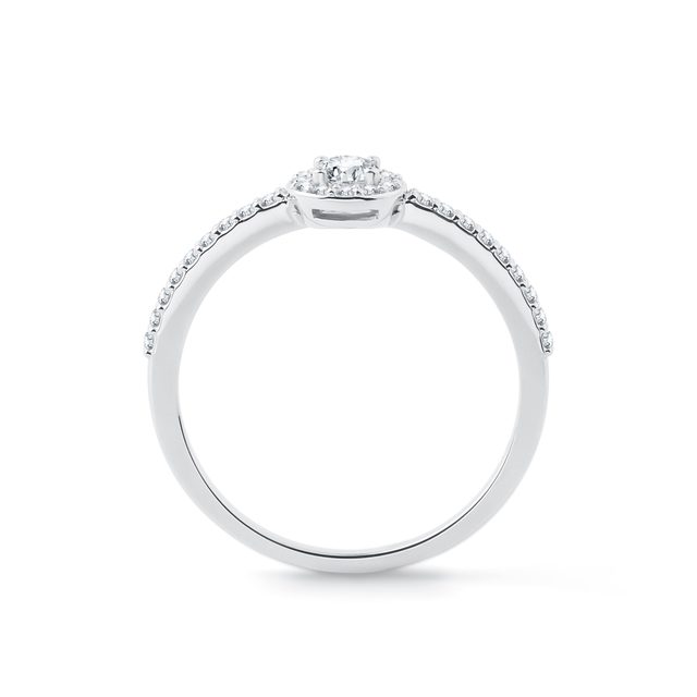 PIERŚCIONEK ZARĘCZYNOWY Z BIAŁEGO, 14-KARATOWEGO ZŁOTA Z BRYLANTAMI - ZARĘCZYNOWE Z DIAMENTAMI - 